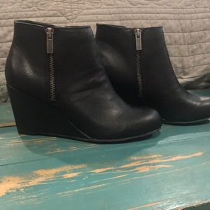 Brand new black booties with side zipper